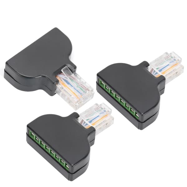 3 sæt RJ45 han til 8-benet skrueterminalstikadapterstik til AV Digital