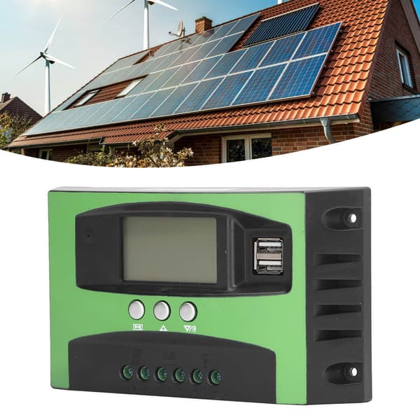 Solpanel Opladningsregulator 30A 12V/24V LCD-display Intelligent Regulator til PV-system