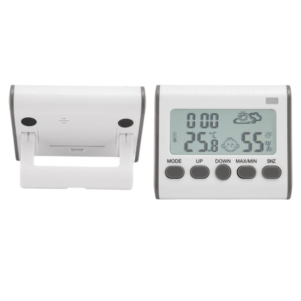 Termometer Hygrometer Klocka Digital Temperatur Fuktighetsklocka för Sovrum Studentrum Kontor