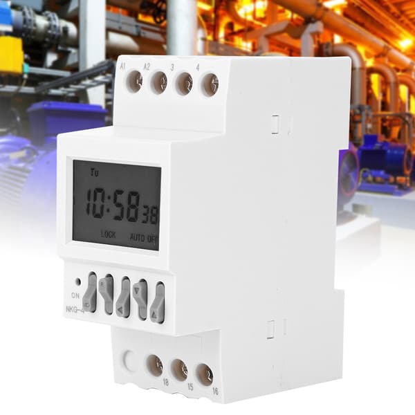 NKG-4 DIN-skinne timer-kontakt AC 220V 3A programmerbar ugentlig digital tidsrelæ