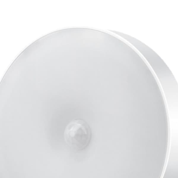 Uppladdningsbar rund LED-nattlampa vit varm USB väggfäste för sovrum barn hall trappa 4-pack