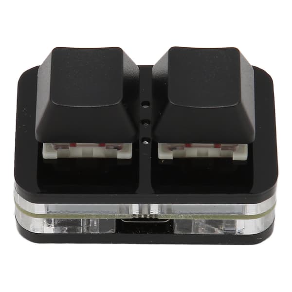 USB 2-tast Mini-tastatur Brugerdefineret RGB LED-baggrundsbelysning Makroprogrammeringstastatur til Windows til OS X til Linux Sort