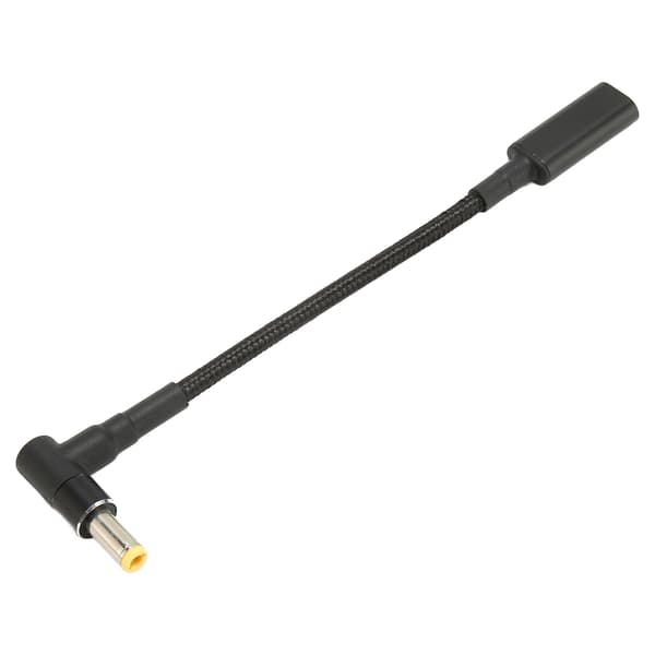 USB C til DC 5.5x2.5mm adapter nylonstrikket 100W dobbeltchip sikker USB C hun til han adapter til bærbar computer