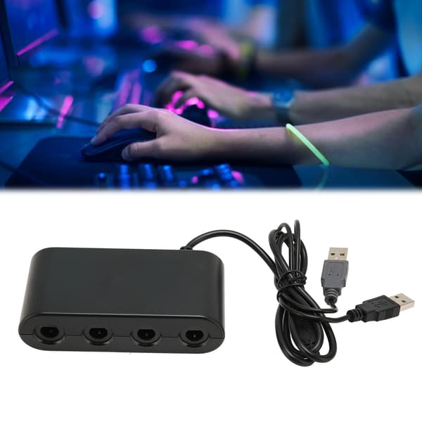 GC Controller Adapter 4 porte 3 i 1 Game Controller Adapter med Turbo-funktion til Switch til Wii U PC