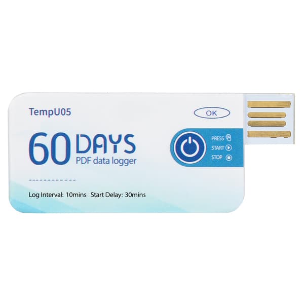TempU05 Engangstemperaturdatalogger Engangs USB-temperaturmåler PDF-rapport