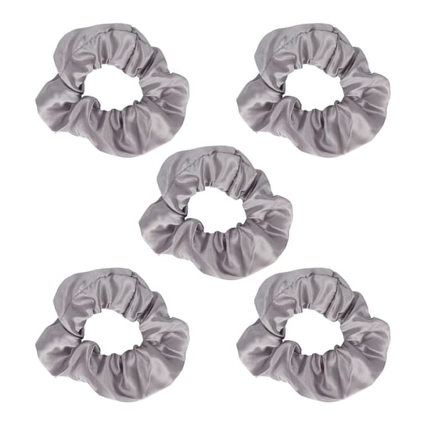 5 stk. lysende scrunchies, lysende grå satin elastisk glød i mørket hår scrunchy til kvinder