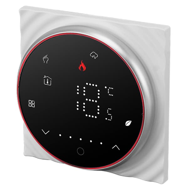 Smart termostat 1 vecka programmerbar LED-display infälld rektangulär bas digital termostat AC95-240V för pannvärmesystem svart