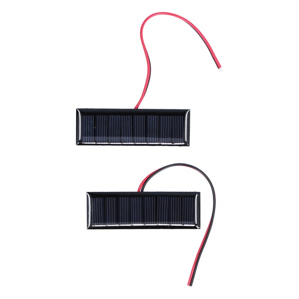 2-pak 0,2W 4V Polysilicium solpanel med kabel, 75x25mm solcelle til gør-det-selv videnskabsprojekter