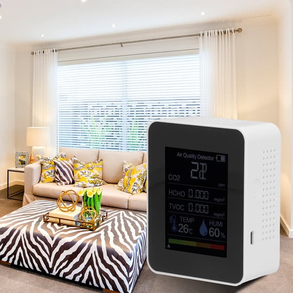 ZNAZ2CO3 Infraröd sensor 5 i 1 multifunktionell koldioxiddetektor för hemmet (vit)
