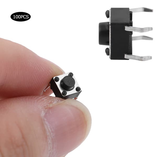 100 st taktil tryckknappsbrytare 6x6x4,3 mm Mini Momentan mikrobrytare för PCB