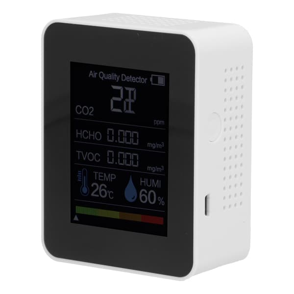 ZNAZ2CO3 Infraröd sensor 5 i 1 multifunktionell koldioxiddetektor för hemmet (vit)