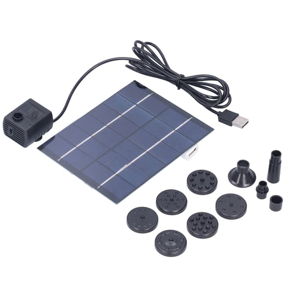 2W Solfontän med Panel Vattenpump Solpanelsats för Utomhus Landskap Dammdekor