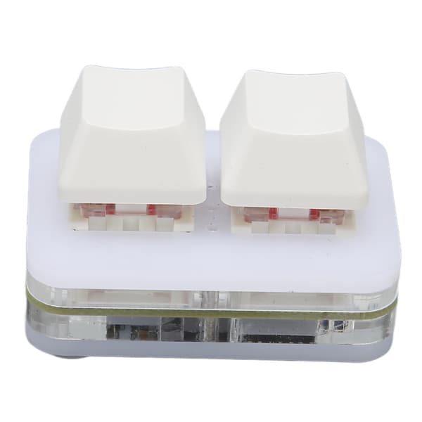 USB 2-tast Mini-tastatur Brugerdefineret RGB LED-baggrundsbelysning Makroprogrammeringstastatur til Windows til OS X til Linux Hvid
