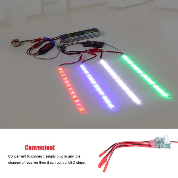 LED-lysstribecontroller til RC-model flyvemaskine Quadcopter natflyvning (6S)