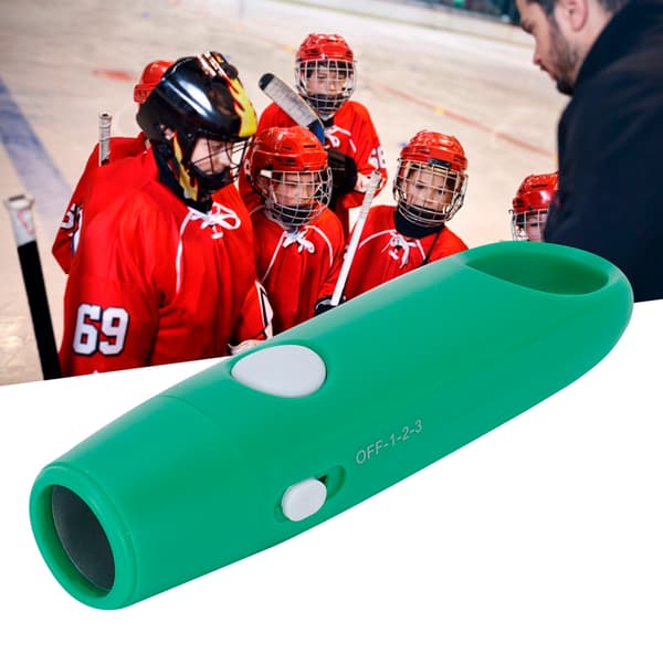 Justerbar 3-toners elektronisk visselpipa för sportträning, grön, resevänlig tränar- och domarutrustning