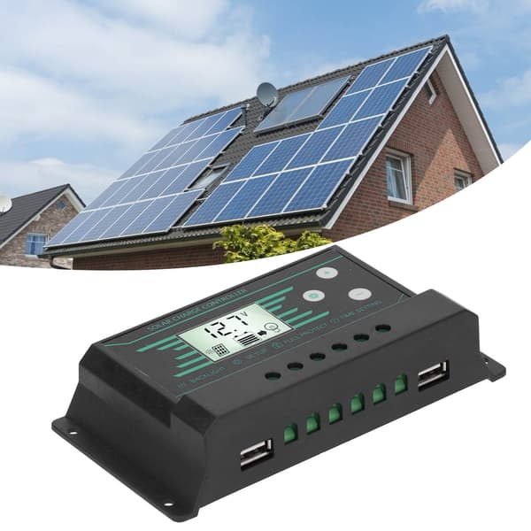 30A PWM Solar Charge Controller Dobbelt USB LCD-skærm 12V/24V Batteriregulator til Off-Grid Belysning