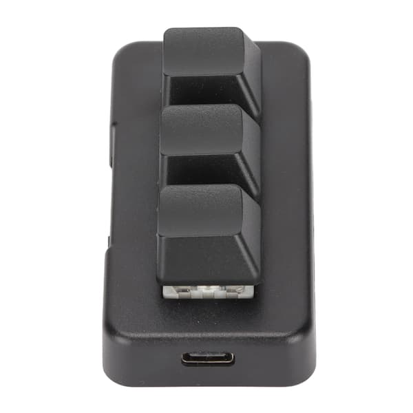 3-tasters tastatur RGB-baggrundsbelyst 3 taster USB-interface Mini mekanisk programmerbar Plug and Play makrotastatur til computer sort