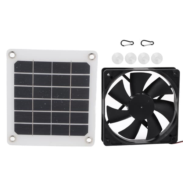 6V 10W Udendørs Solcellepanel Udsugningsventilator USB-opladning til Drivhus Hønsehus
