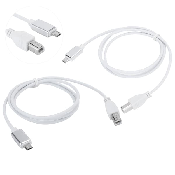 2 st V8 Elpiano Anslutningskabel Micro USB till B Typ Stödjer Surfplatta för MIDI