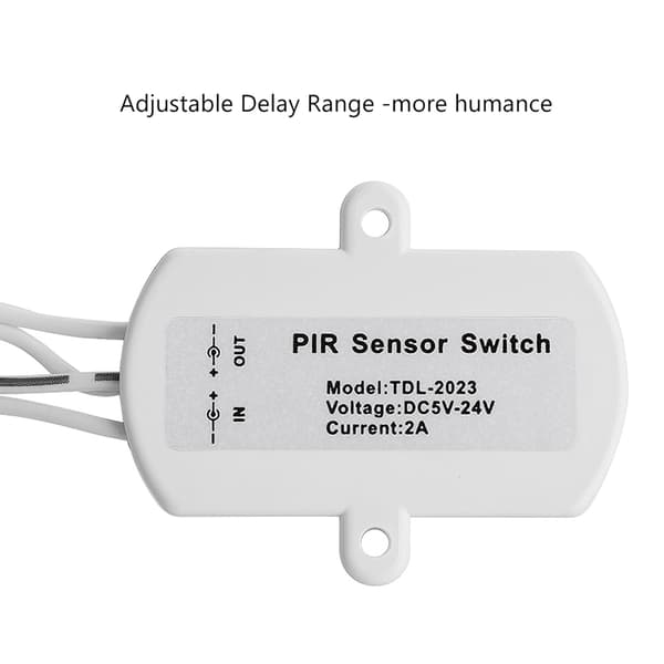 2A DC 5-24V PIR Infrarød Bevægelsessensor Detektor Automatisk Afbryder LED Strip USB Interface Hvid