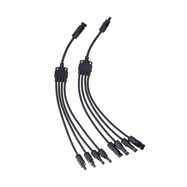Solpanelkontakt 4-gren Y-typ parallellkontakt Solpanel förlängningskabel PV-kabeladapter