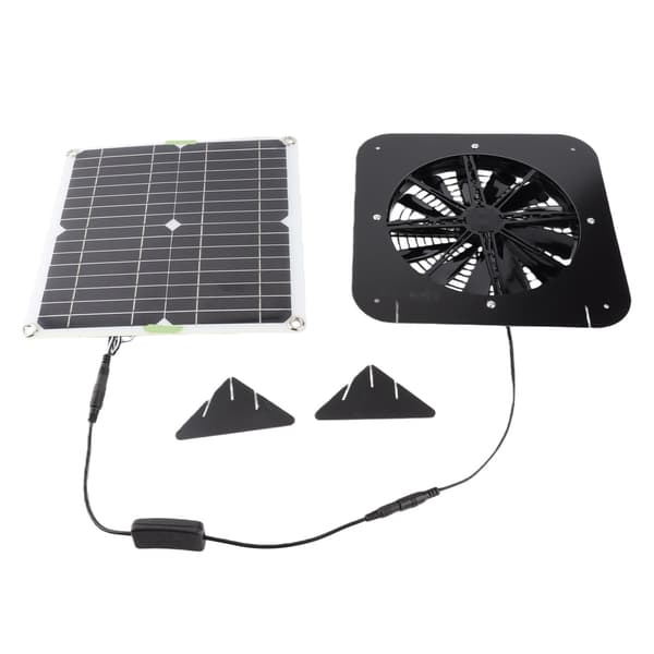10W Solar Udsugningsventilator 13,5 tommer Solar Ventilationsventilator Solpanel Drevet Ventilator til Hundehus Hønsehus Drivhus Autocamper