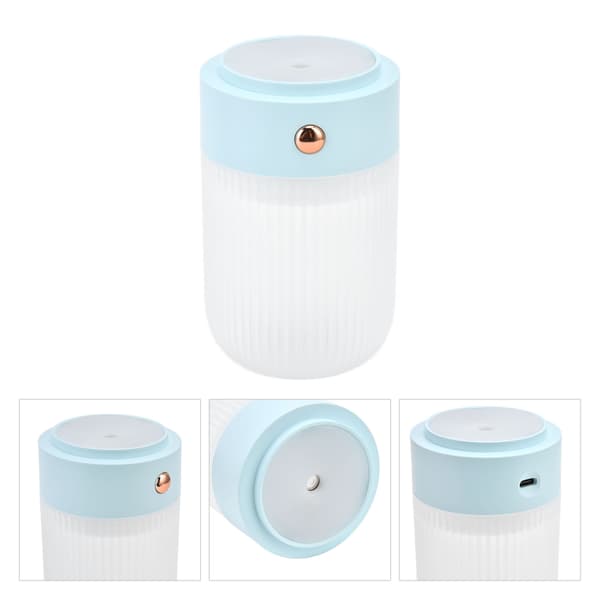 250 ml Mini luftfugter USB-drevet farverig lampe luftfugter til bil, kontor, stue - blå