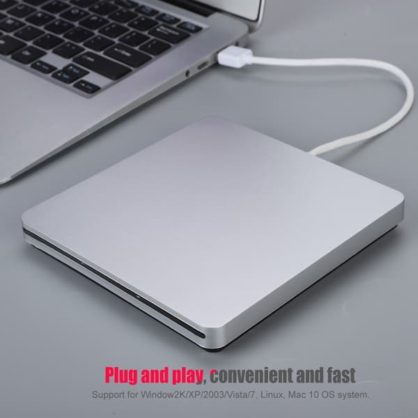 USB 3.0 dataöverföring extern slot-in DVD-brännare CD-enhet för Mac Windows