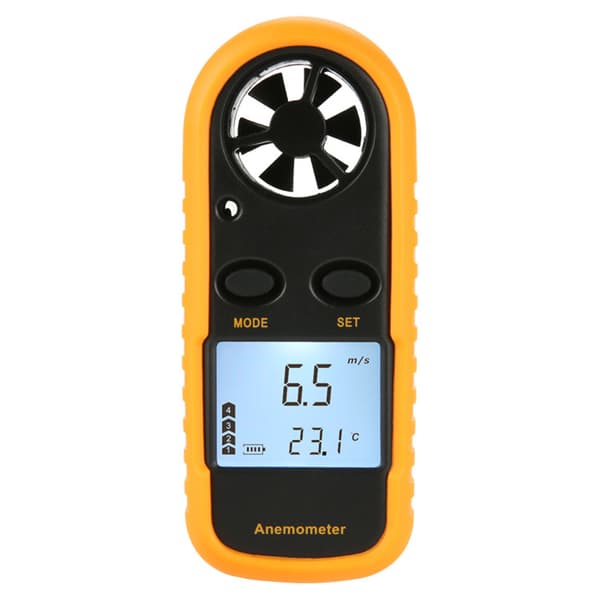 Digital Anemometer Termometer LCD-display Handhållen Vindhastighet Temperaturmätare 3V GM816