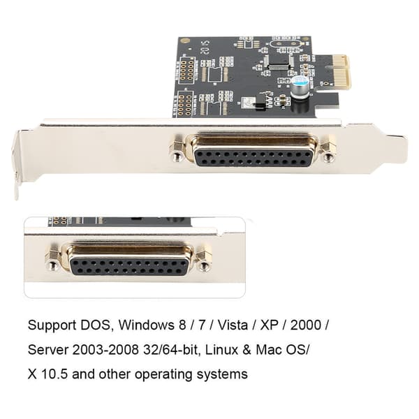 PCIE til parallelportkort Printport LPT PCI-E LPT printerkortadapter DB25