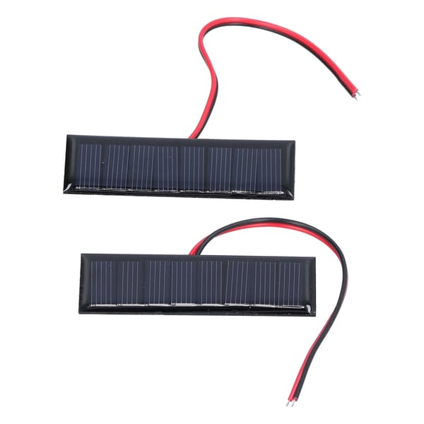 2-pak 0,2W 4V Polysilicium solpanel med kabel, 75x25mm solcelle til gør-det-selv videnskabsprojekter