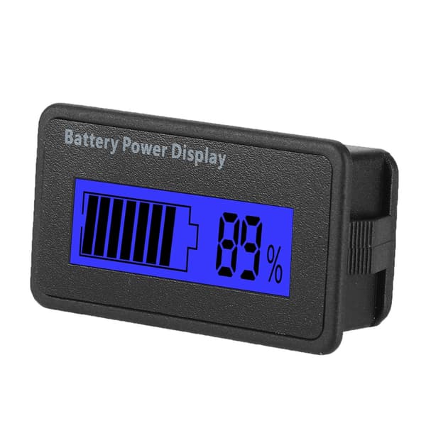 Blå Baggrundsbelyst GY-6H Batteristrømdisplay 12-48V Universal Batterikapacitetsindikator Voltmeter