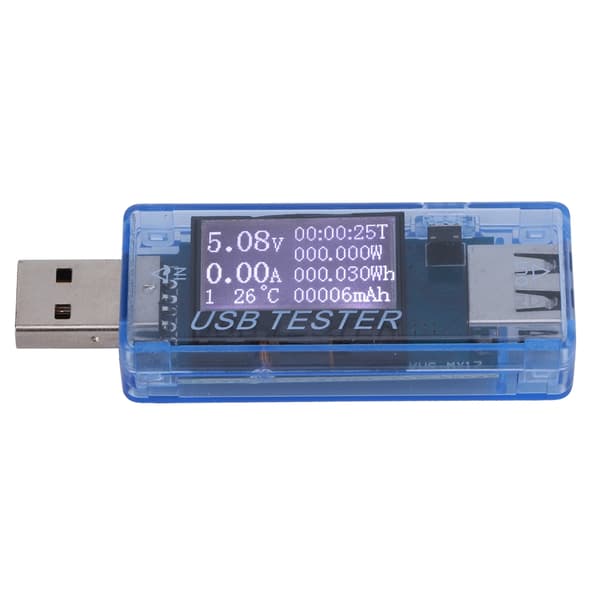 USB-tester Digital Voltmeter Ammeter 8-i-1 Detektor 0-5A 0-150W 4-30V Blå