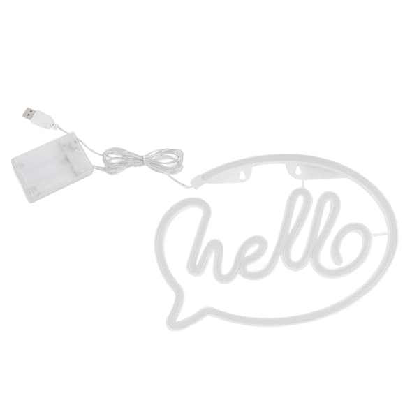 LED-neonvalo USB-/akkukäyttöinen Hello-valo ravintolan baarin sisustukseen 5V