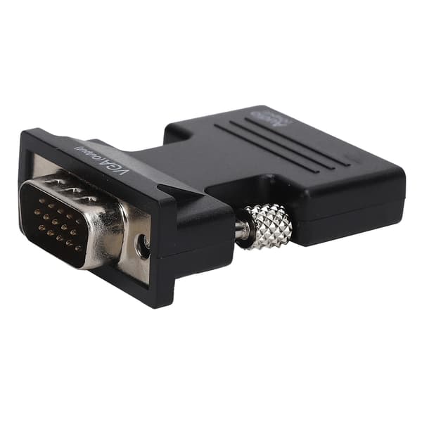 High Definition Multimedia Interface til VGA-konverter hun til han HD-lydkabeladapter sort