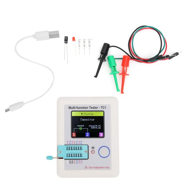 Multifunktionel Transistor Tester 1.8in TFT Display Skærm LCR‑TC1 til Kondensator Dioder