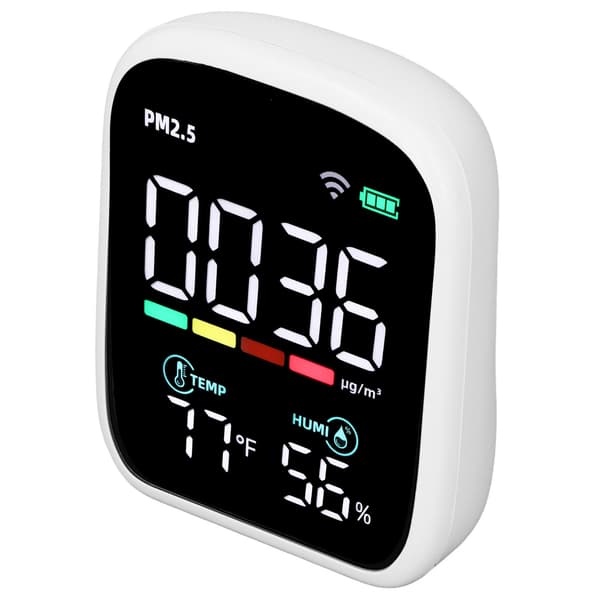 Luftkvalitetsdetektor Måler PM2.5 Temperatur Fugtighedsmonitor Måler til Hjemmet