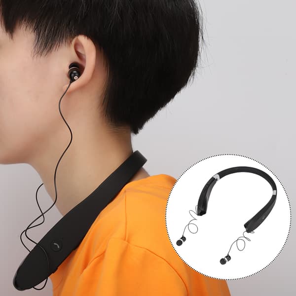 SX-991 Foldbar halsophængt teleskopisk headset trådløs Bluetooth-øretelefon (sort)