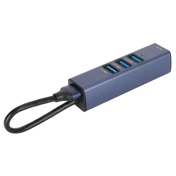 USB til Ethernet-adapter 4 porte 100 Mbps 5 Gbps aluminiumslegering USB 3.0-hub til bærbar computer, stationær computer, tablet