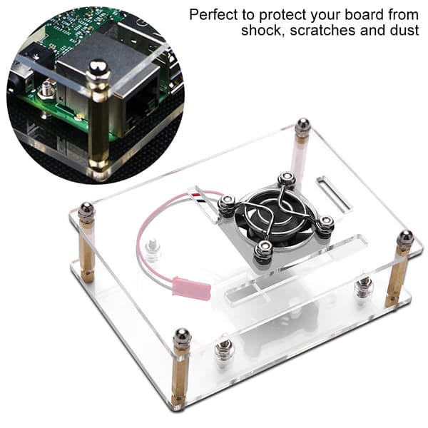 Akryl PMMA Kabinet Boks Beskyttelsesetui Køleventilator til Raspberry Pi 2 3 Model B og Pi b