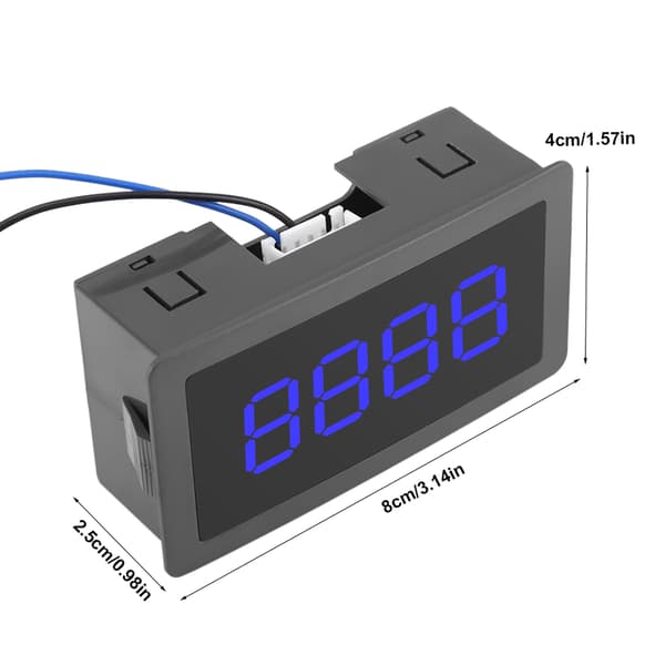 DC LED Digital Display 4-siffrig 0-9999 Upp/Ner Plus/Minus Panelräknare Mätare Blå