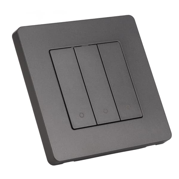 3-vägs smart kontrollpanel APP-tidsinställning Intelligent omkopplarpanel Rebound-typ AC100‑240V Grå