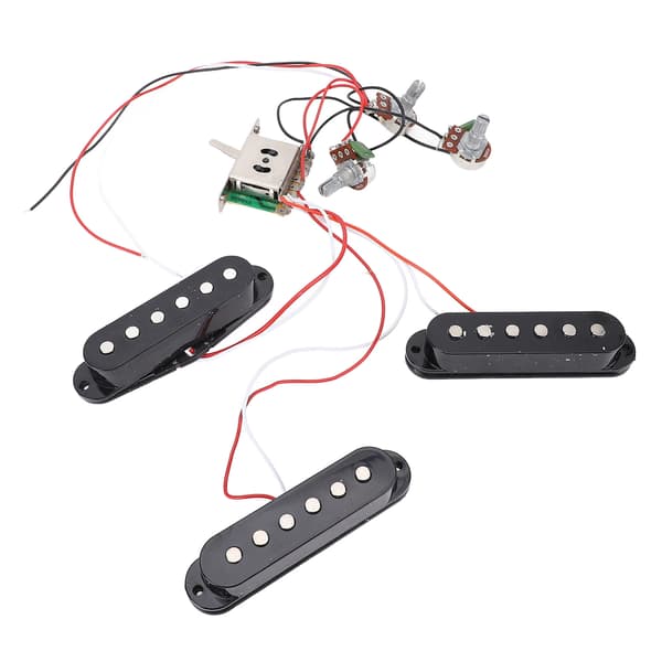 Elektrisk guitar Single Single Single Coil Pickup Kobbertråd Sort Justerbar Guitar Pickup til ST Panel