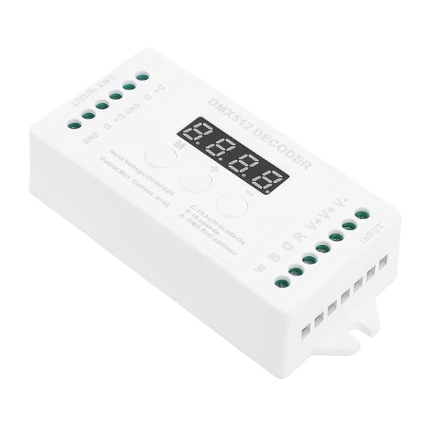 Mini 4CH Digital Display Decoder 15 Inbyggda Effekter DC9 till 24V Dekoderkontroller för RGBW LED-lampor