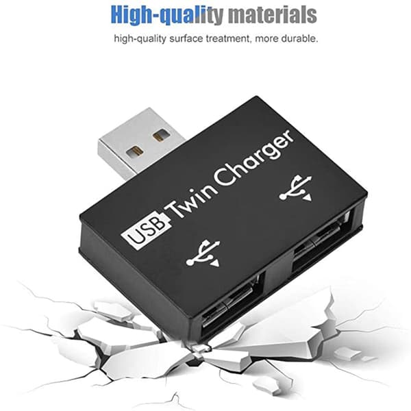 Mini USB Hub 2-port USB dobbelt oplader splitter adapter konverter til pc USB-flashdrev