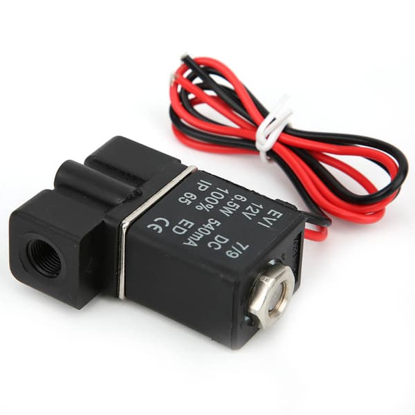 Snabb respons plast elektrisk magnetventil 12V DC 2 position 2-vägs luft vatten olja G1/8