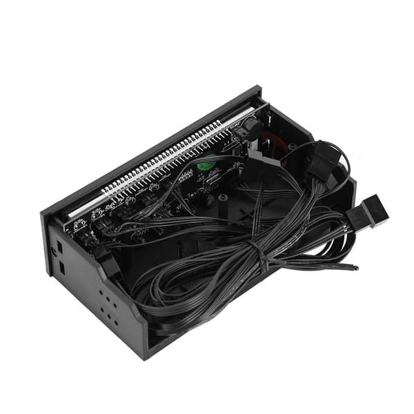 5-blæseres hastighedsregulator CPU-temperatursensor computerkøling drevbugt front LCD-panel