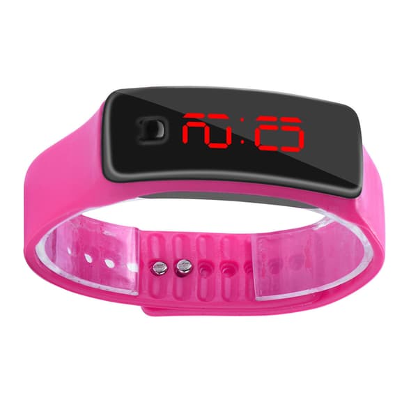 Digital sportklocka - silikonrem, 12H urtavla LED-display armbandsur