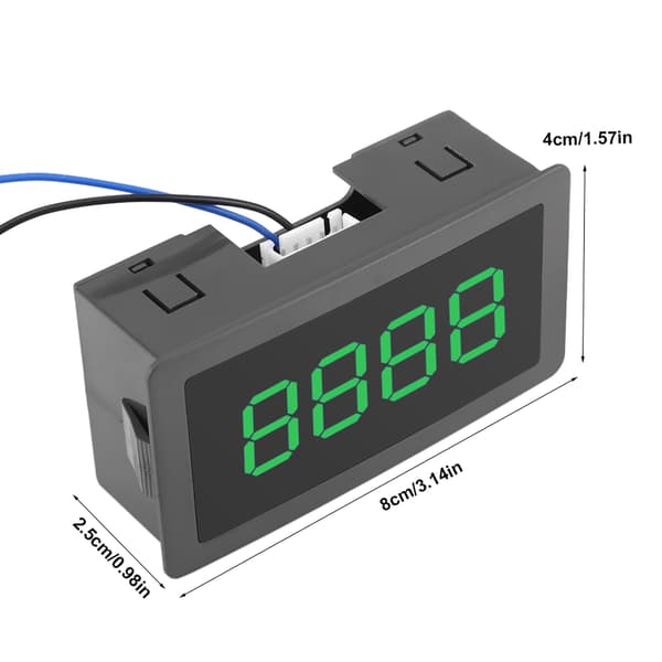 DC LED Digital Display 4-cifret 0-9999 Op/Ned Plus/Minus Panel Tæller Måler Grøn