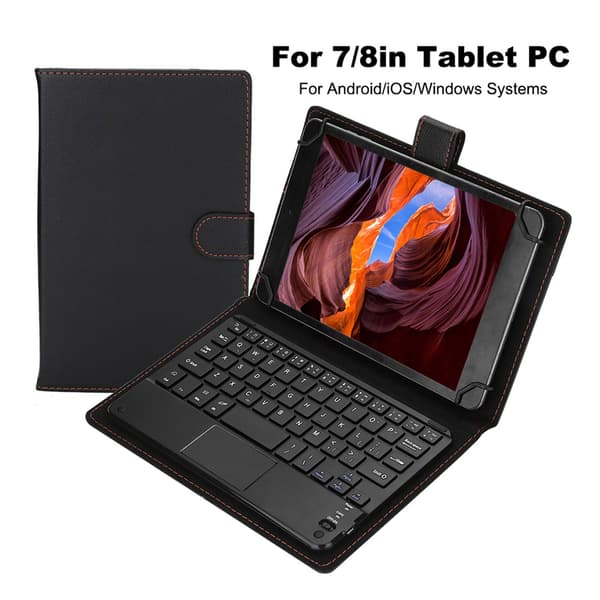 7/8 tommer 75-timers Bluetooth Touchpad-tastatur med beskyttelsesetui til Android/iOS/Windows